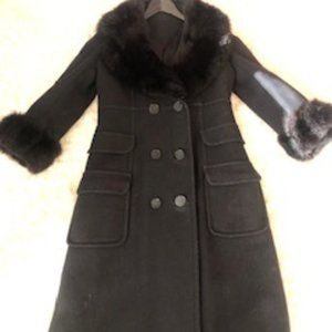 Unique Vintage Casual Corner Fur-Trim TopCoat Medium-ish